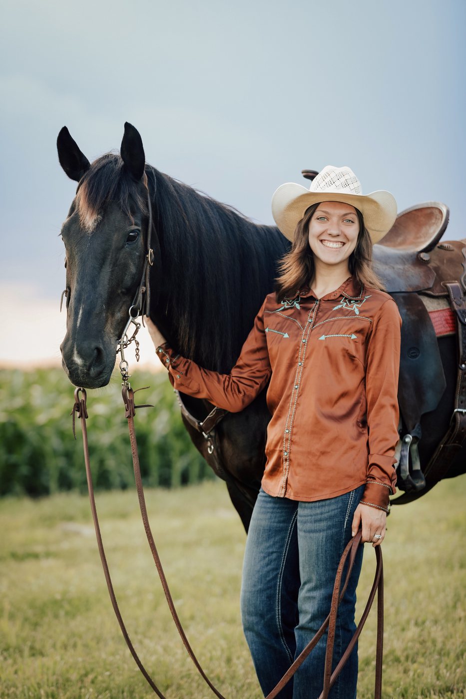 Sarah Jacobson with her horse Chad